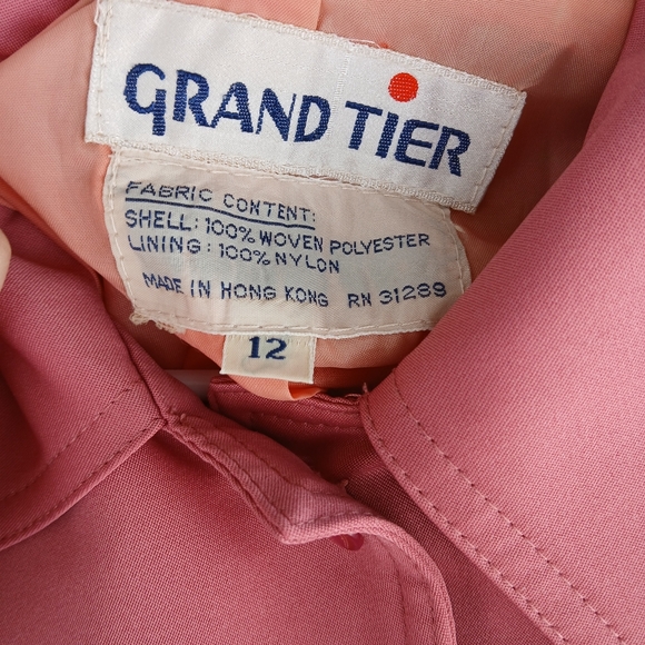 Vintage Grand Tier Trench Coat Dusty Rose - Picture 3 of 12